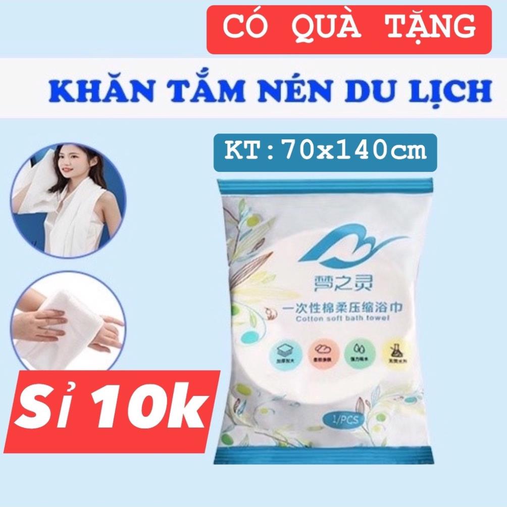 Khăn tắm nén du lịch, khăn spa viên nén (70x140cm) PK Tkutrang