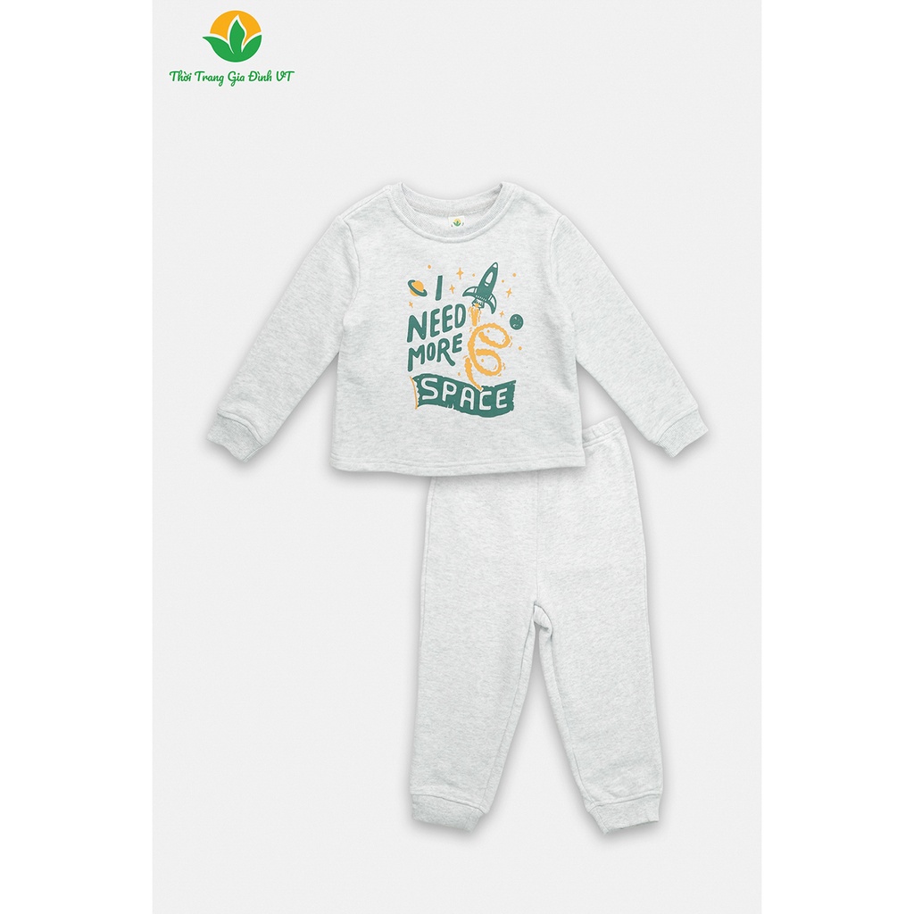 Bộ mặc nhà cho bé trai thu đông Việt Thắng quần dài, áo dài tay, chất nỉ - B70.2213