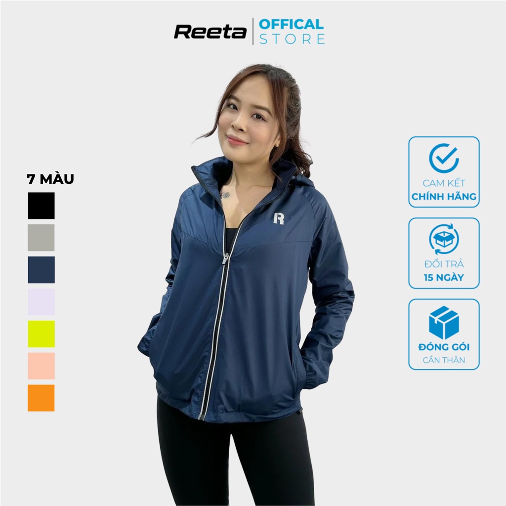 Áo khoác dù nữ cao cấp Reeta, form thể thao basic chống nước cản gió, có mũ tháo rời - A1839