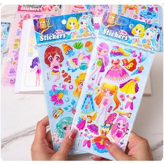 Sticker công chúa, nàng tiên cá 3d cho bé gái