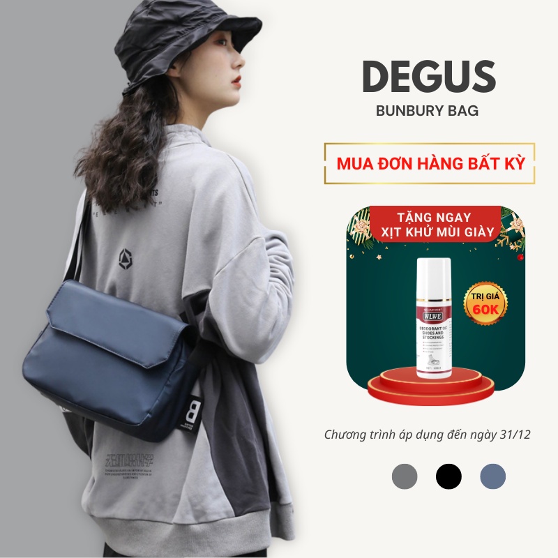 Túi đeo chéo nam nữ unisex đựng ipad chống thấm nước, cặp đeo chéo đi học đa năng nhiều ngăn Degus DC01