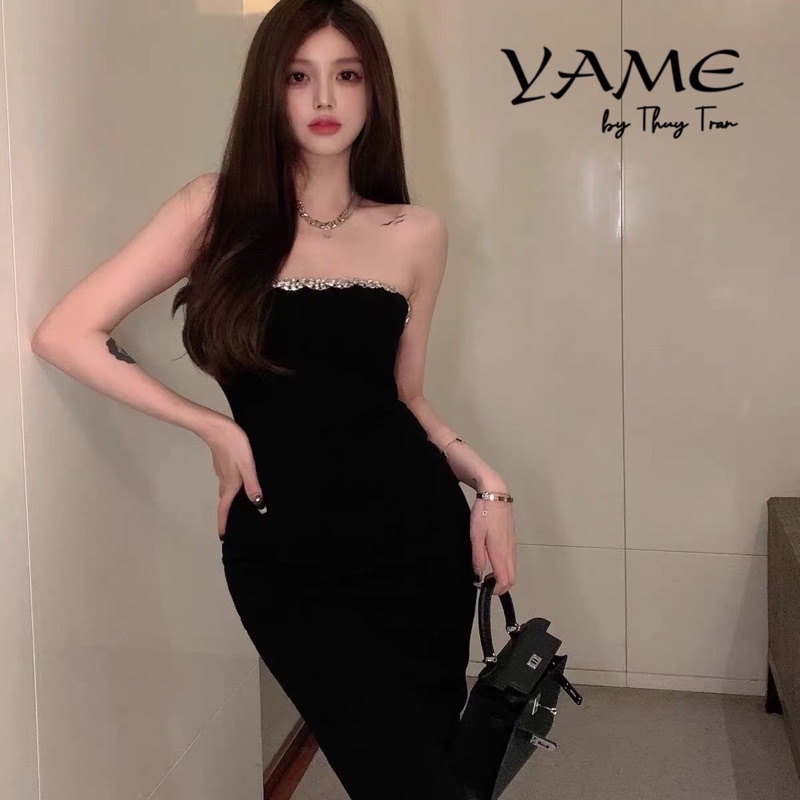 (100% hình thật do shop chụp) {YAME BY THUY TRAN} VÁY THUN BODY VIỀN ĐÁ NGỰC (V72)