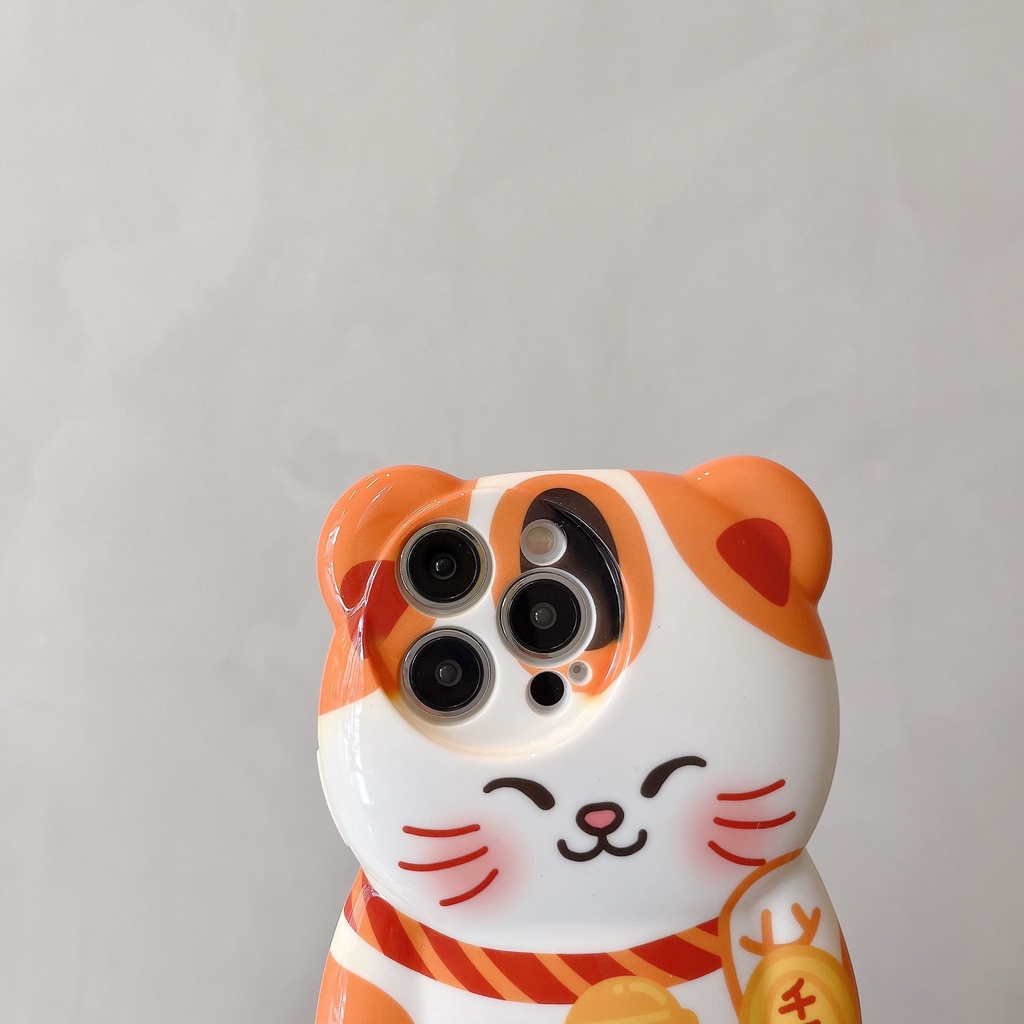 Ốp Lưng Hình Mèo Cầu Tài Nhiều Mẫu Mã Cho Điện Thoại iPhone X Xr Xsmax 11 12 13 14 15 Pro Max