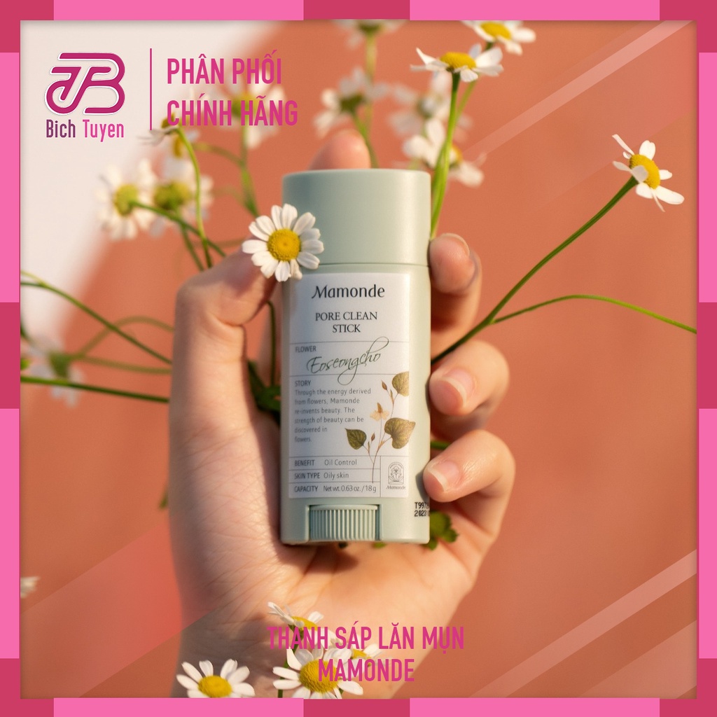 Thanh lăn mụn đầu đen MAMONDE Pore Clean Blackhead Stick Giúp Se Khít Lỗ Chân Lông Kiềm Dầu  BT Cosmetic Sáp lăn mụ