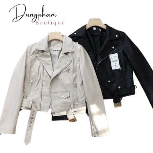 Áo da đai dáng ngắn hàng QC - Dungpham.Boutique - ANNA_SHOP