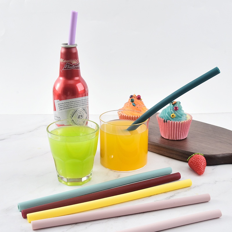 3 cái ống hút silicon màu pastel 10mm xinh xắn tái sử dụng được nhiều lần - màu ngẫu nhiên