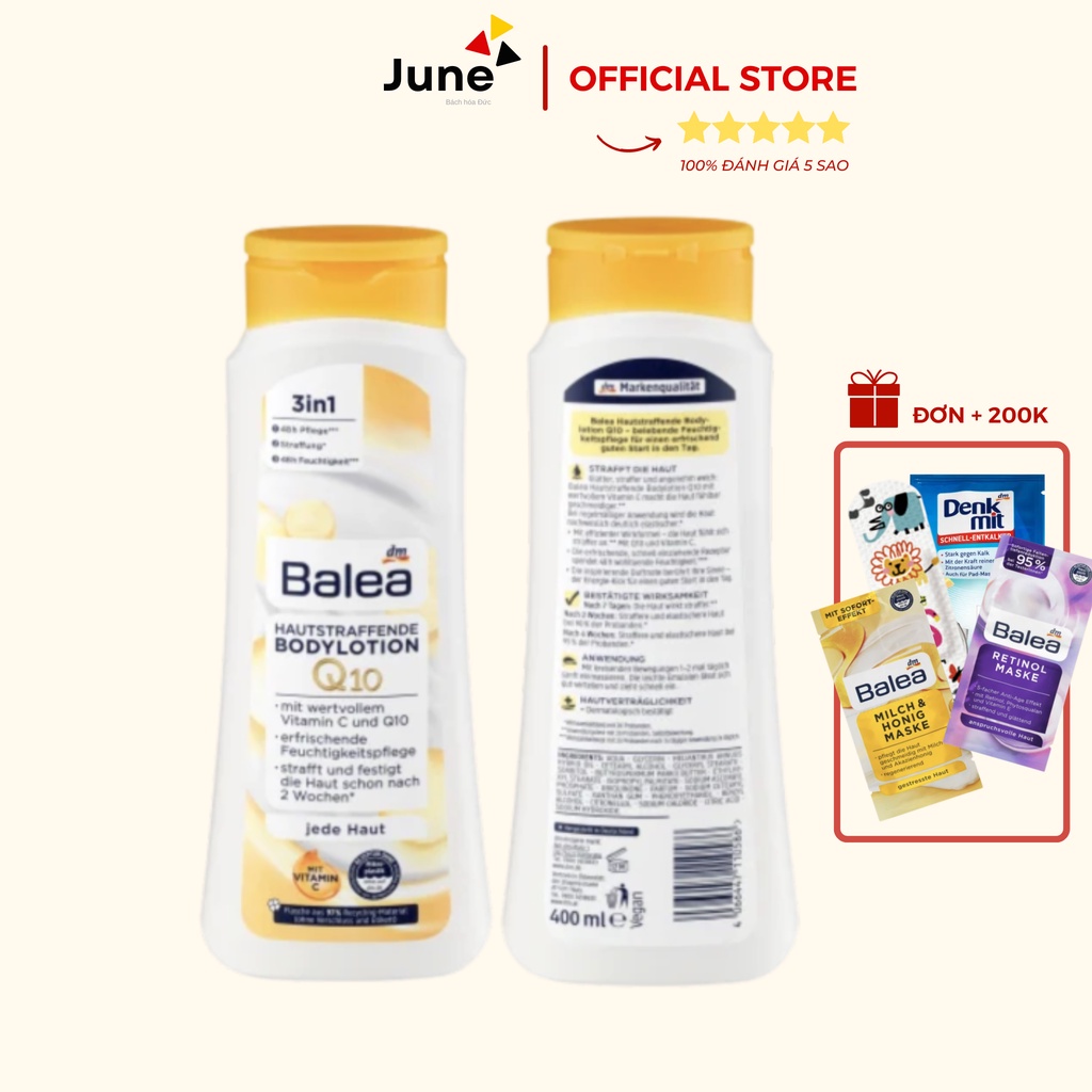 Sữa Dưỡng Thể Balea Q10 Body Lotion - Balea Hautstraffende Energy Bodylotion Q10 - Hàng Đức Nội Địa