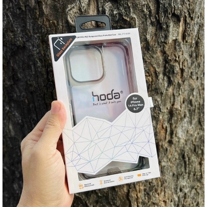 Ốp Lưng Kính Hãng HODA CRYSTAL PRO Iphone 14 Pro Max,14 Pro,13,13 Pro,13 Pro Max Loại Xịn Siêu Trong Không Ố Màu Bền Đẹp