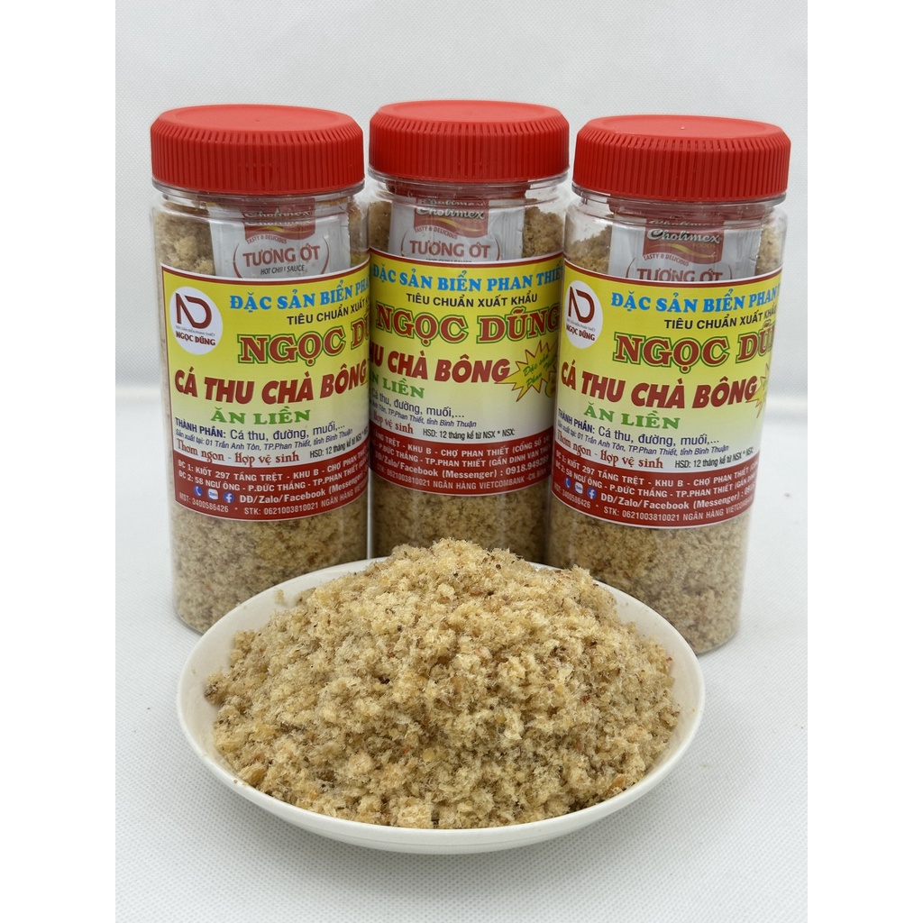 Cá thu chà bông gói (hộp) 1,5 kg đã chế biến ăn liền ngon ơi là ngon của shop Đặc Sản Phan Thiết NGỌC DŨNG. HSD 12 tháng