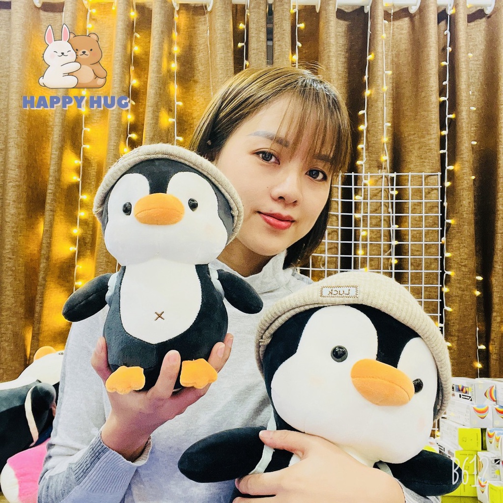 Gấu bông chim cánh cụt, đồ chơi thú nhồi bông bé trai bé gái size 22/35/45cm trang trí quà tặng dễ thương - Happy Hug