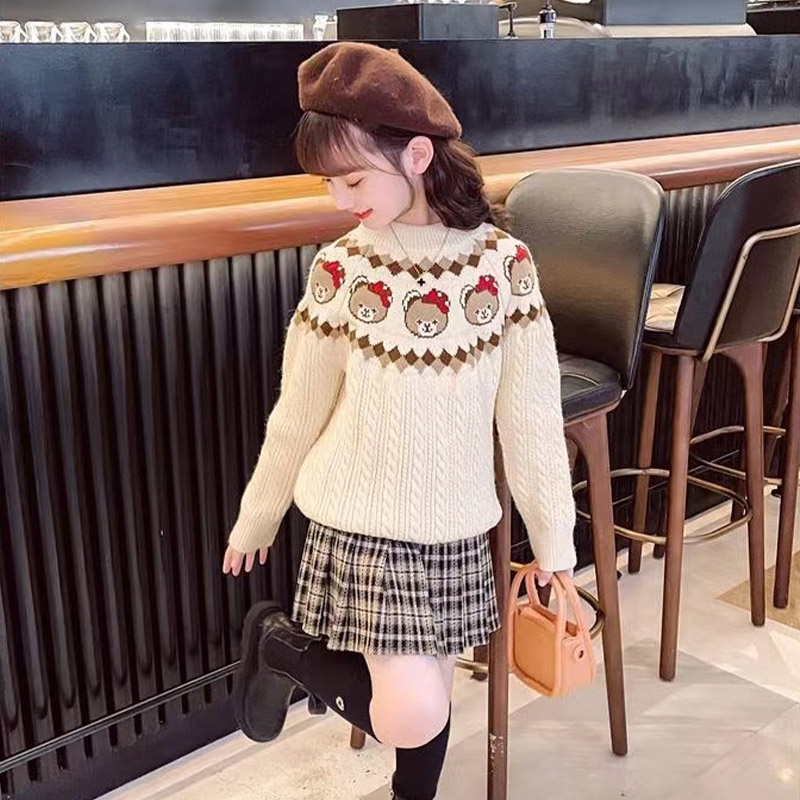 Áo sweater IQ ANGEL dệt kim thời trang cho bé trai/ bé gái