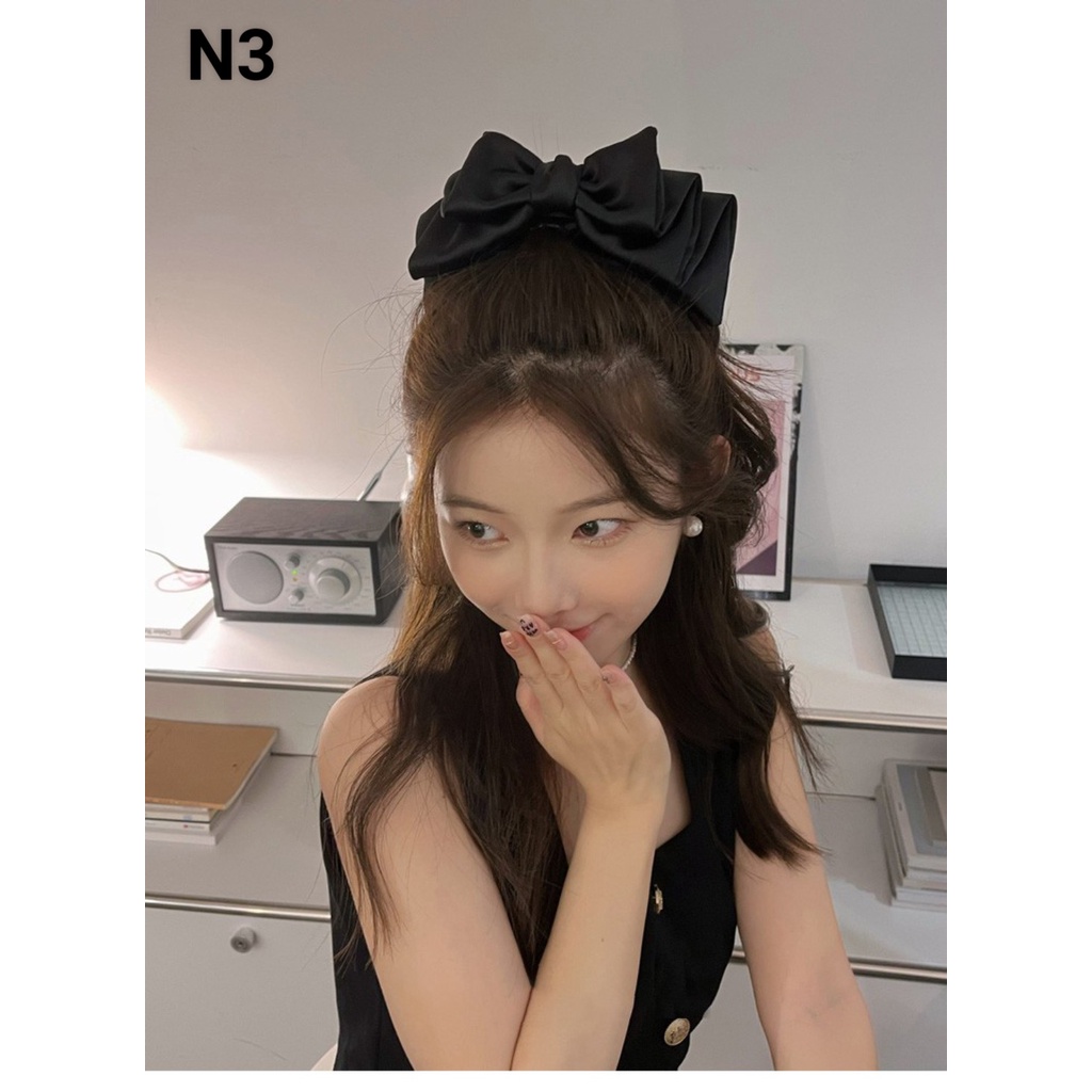 👑RẺ VÔ ĐỊCH👑MÃ KT2 🎀 Kẹp Tóc Nơ Tiểu Thư 3 Lớp Xếp Bằng Vải Cao Cấp, Phong Cách Retro Pháp , Kẹp Nơ To, HiHi Thank You!