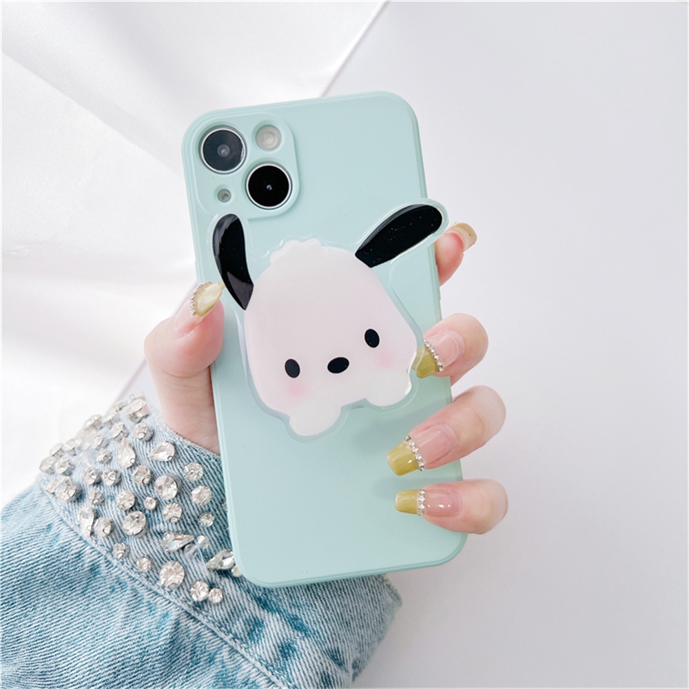 Ốp Điện Thoại TPU Mềm Chống Mồ Hôi Có Giá Đỡ Hình Pochacco Cho IPhone 14 Pro Max 11 7Plus 13 12 11 Pro Max X XS