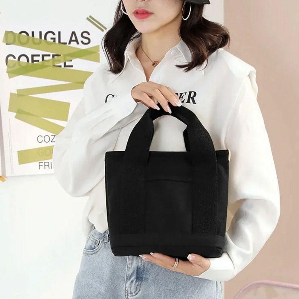 Túi Tote Vải Canvas Đựng Tiền Xu Nhiều Ngăn Di Động Thời Trang