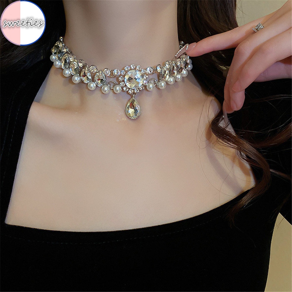 Vòng cổ Mặt Hình Giọt Nước Đính Đá Sang Trọng Cho Nữ