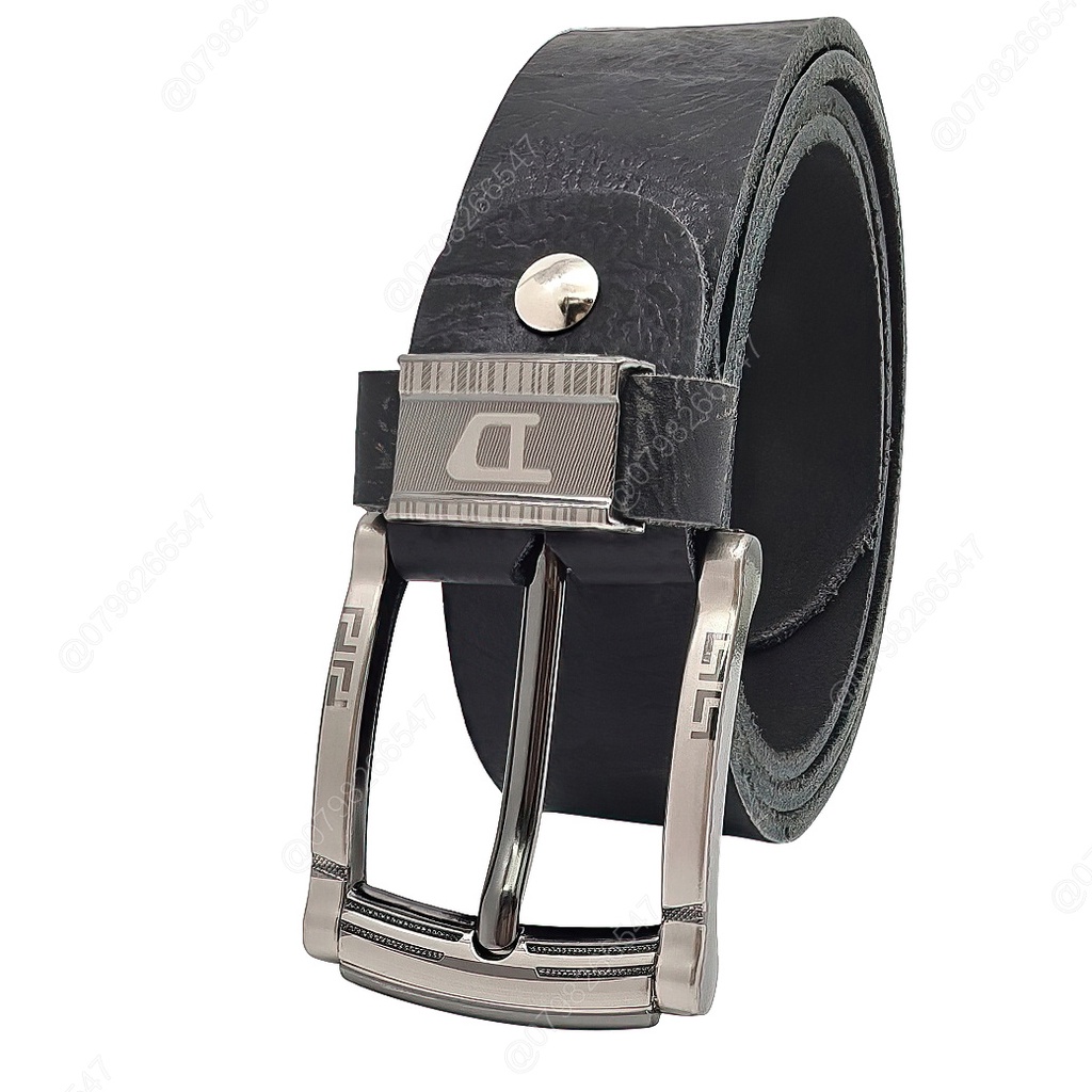 Dây nịch da bò thật bản thô DHM-294 | Khoá kim màu bạc nguyên khối thời trang | Bảo hành 12 tháng