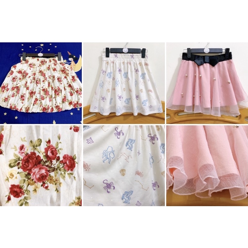 Chân váy 2hand hoa/voan/trơn bánh bèo fressize đồng giá 55k