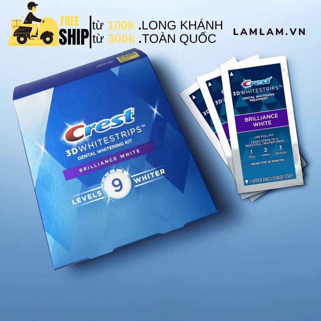 Miếng dán trắng răng Crest 3D White Express