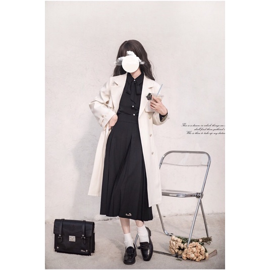 YAS0086-Set áo váy JK dáng dài sinh viên đại học