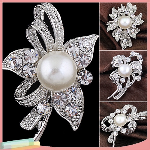 Trâm Cài Áo Hình Bông Hoa Đính Ngọc Trai Xinh Xắn Cho Nữ