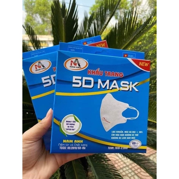 Combo 100 cái khẩu trang thiết kế 3D mask kháng khuẩn - Khẩu trang 5D FAMAPRO 3 lớp 10 cái/ hộp
