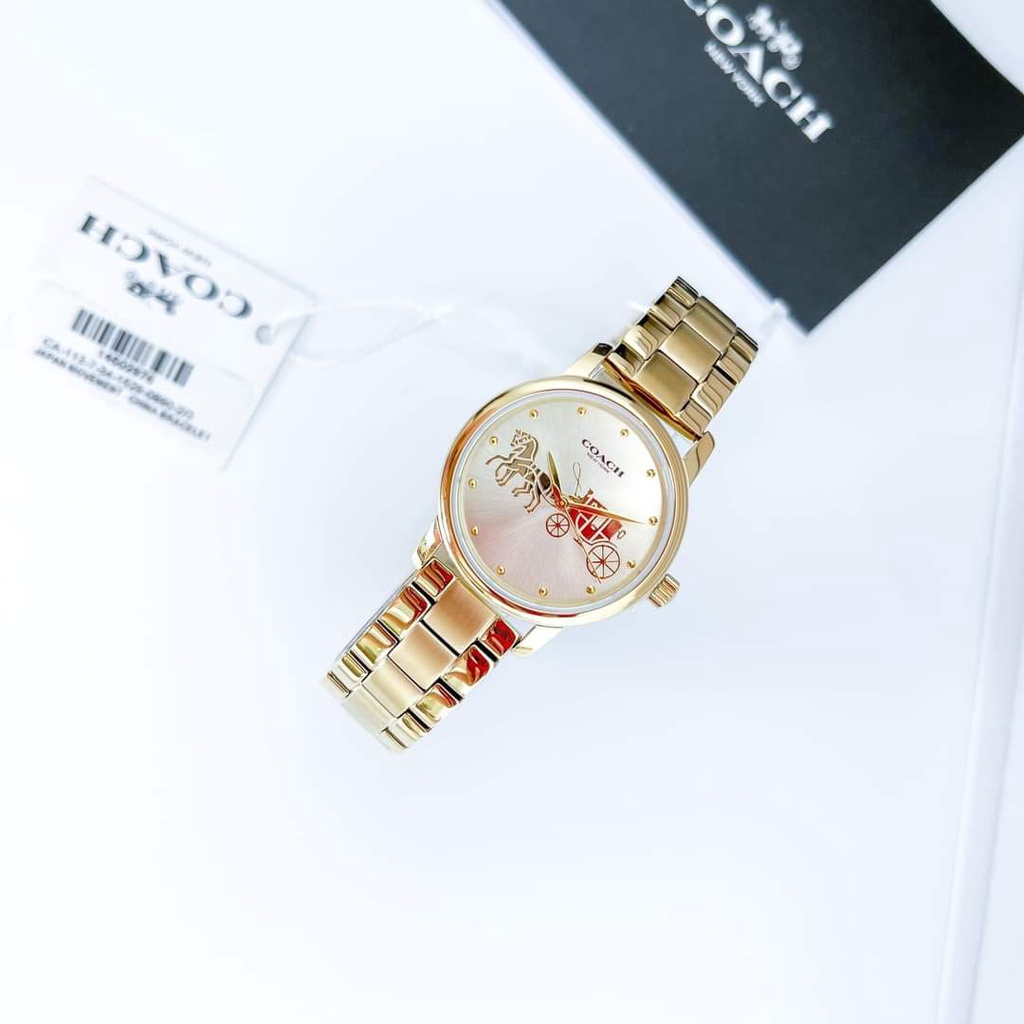 Đông Hồ Nữ Coach 14502976 Size 28mm logo ngựa kéo xe