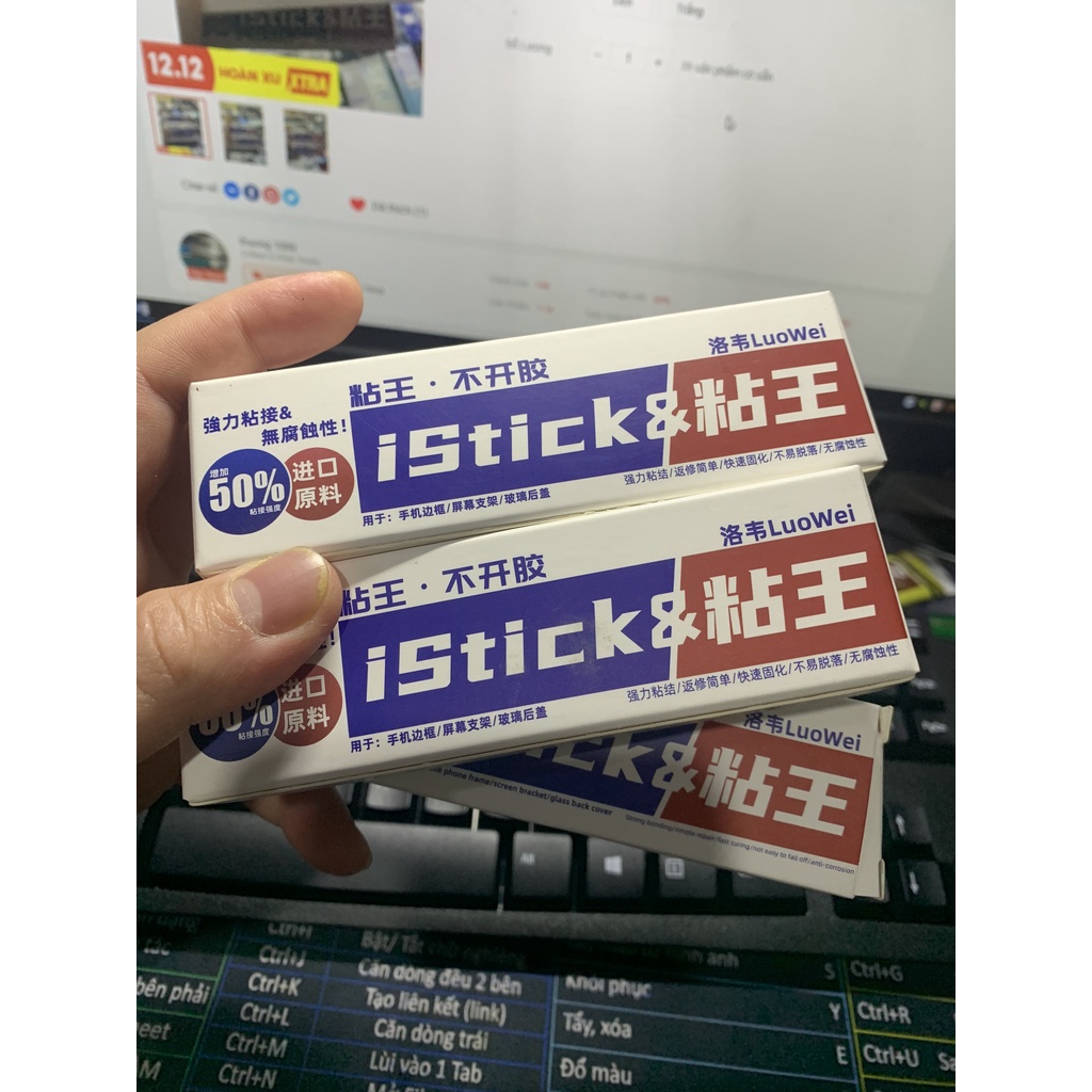 Keo dán màn hình, keo dán đa năng iStick 15ml hàng siêu chuẩn có đen và trắng