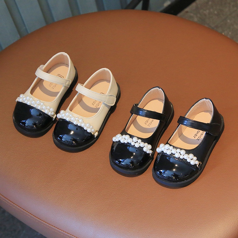 Giày búp bê bé gái vintage đính ngọc Bunny Store, giày bé gái phù hợp trẻ em từ 1 tuổi đến 5 tuổi da bóng mềm mại BN27