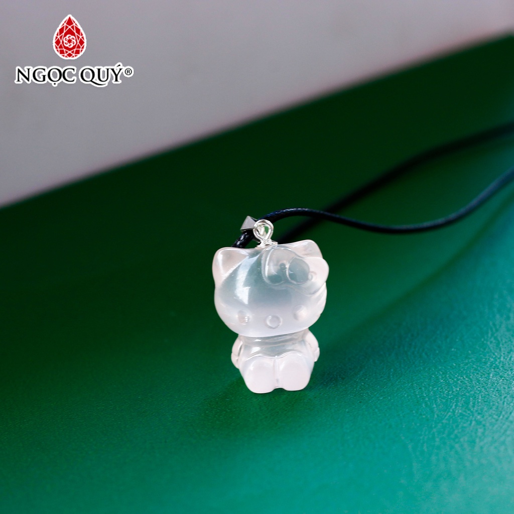Mặt dây chuyền mèo kitty pha lê hồng cao cấp - Ngọc Quý