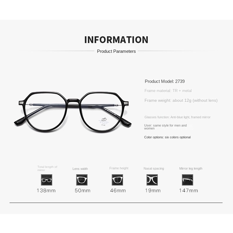 Kính Mát Gọng Hình Đa Giác Thời Trang Hàn Quốc Cho Nam Nữ