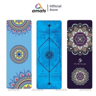Thảm Tập Yoga Du lịch Siêu Mỏng In Hoa Tiết 3D Gấp Gọn Dày 1.5mm cao su  cao cấp - Có túi đựng kèm