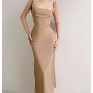 Đầm 2s bản to hở lưng có dây siết body Party Dress NGOCCLOTHING nữ [FREESHIP] Váy phong cách gợi cảm, ôm dáng dài