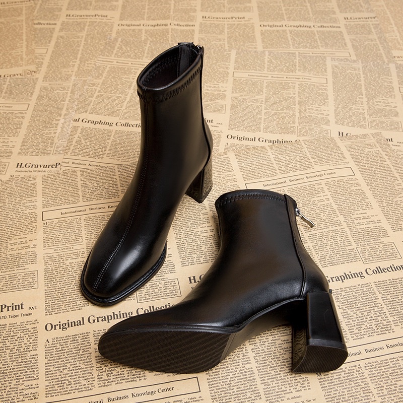 (Sẵn) Giày Boots Cao Gót Thu Đông form đẹp ( Size 35 - 40 ) 1860
