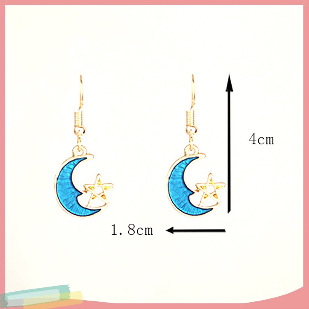 Bông tai hợp kim hình mặt trăng / ngôi sao