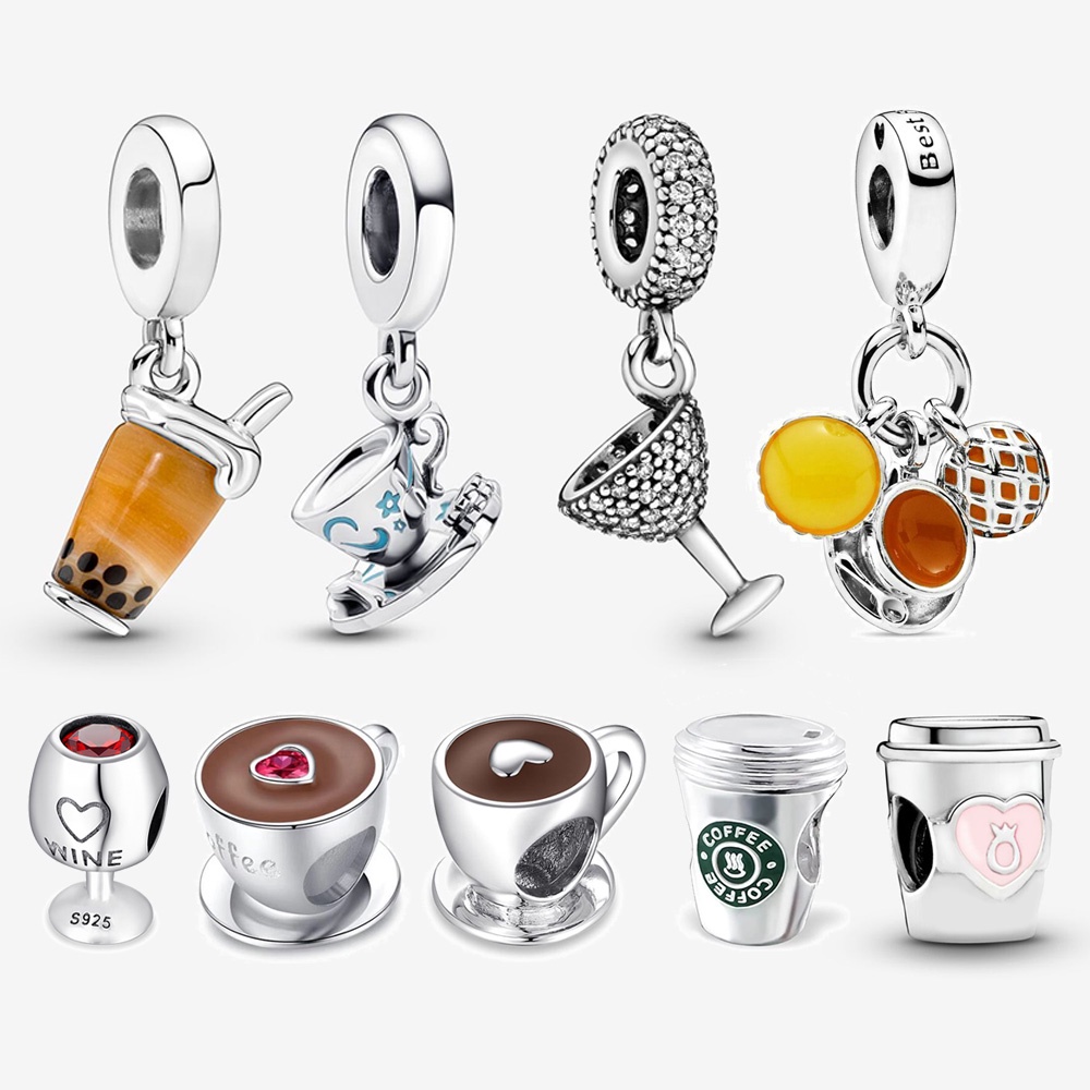 Bông Tai Mạ Bạc Hình Tách Cà Phê Pandora