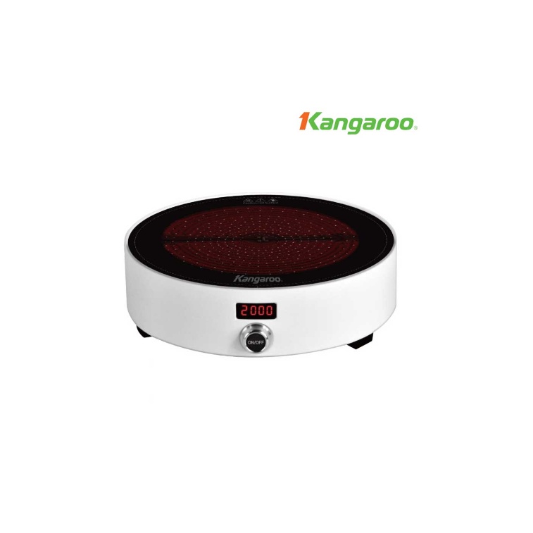 Bếp hồng ngoại đơn Kangaroo KG20IF8, 2000W, hình tròn sang trọng, mặt kính Crystral- Hàng chính hãng