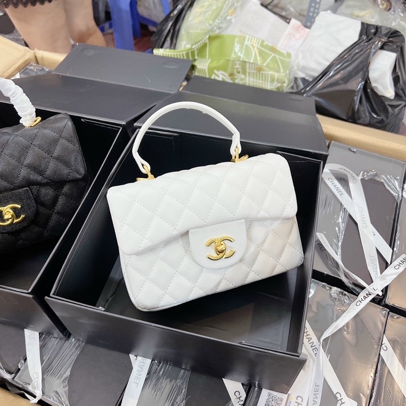 Túi xách cnl ô trám da hạt full box ảnh thật