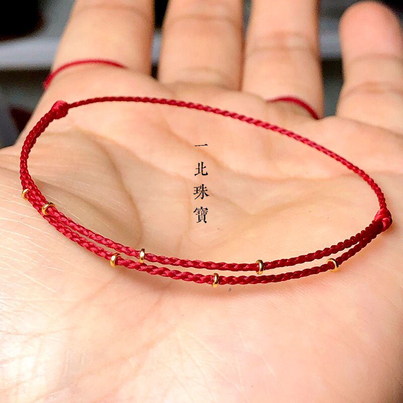 Vòng Tay May Mắn Dây Đỏ May Mắn Mặt Vòng Tròn Màu Vàng Hoàng Đạo Cổ Xưa Có Thể Điều Chỉnh Được Cho Cặp Đôi