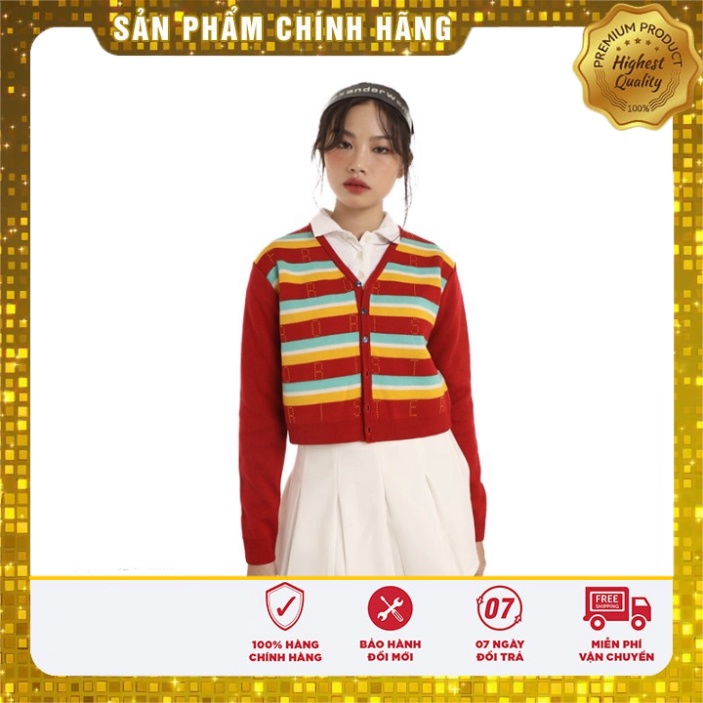 Áo ERRORIST len pattern knit cardigan đỏ/ hồng