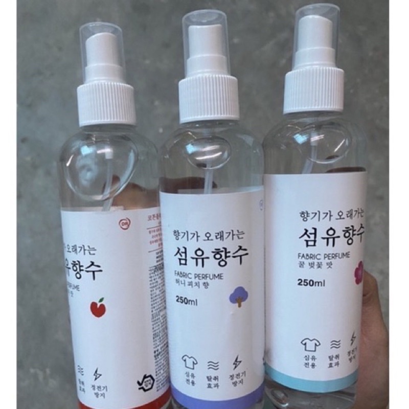 Xịt thơm quần áo giày dép Hàn quốc lọ to 250ml, khử mùi ẩm mốc hôi , làm thơm không gian sống