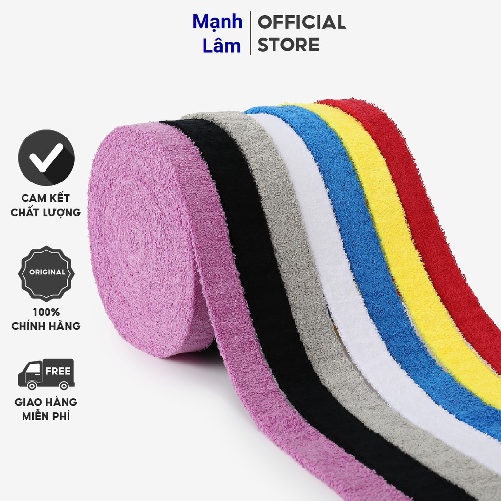 Quấn cán vải APAVI AG-200R loại dày, cuộn 10 mét, quấn tối đa 15-20c vợt, 100% cotton mềm mại, bám tay, thoáng khí tốt