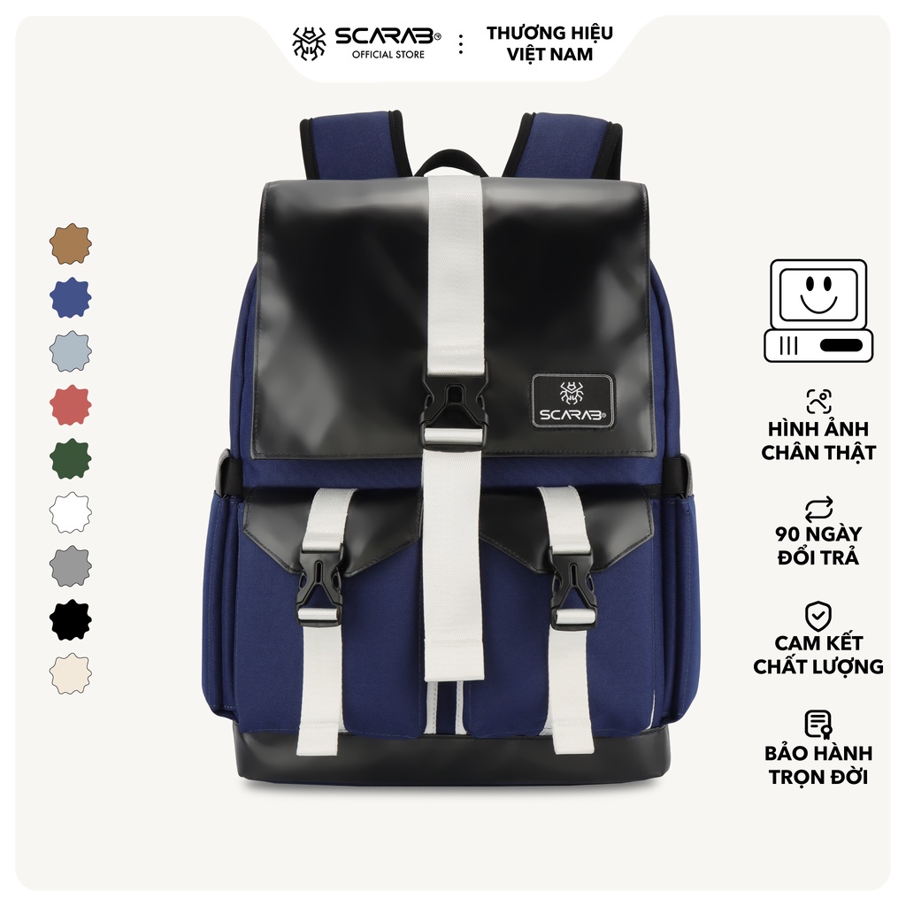 Scarab Sturdy Backpack Unisex - Balo Size Lớn, Đi Học Đi Chơi Đựng Vừa Laptop 15,6inch Gaming