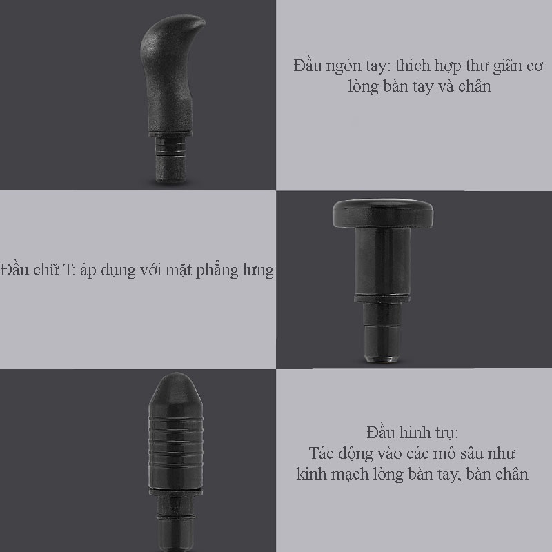 Súng massage 6 đầu trị đau nhức mỏi toàn thân hiệu quả, máy massage cầm tay cao cấp giúp giãn cơ chuyên sâu