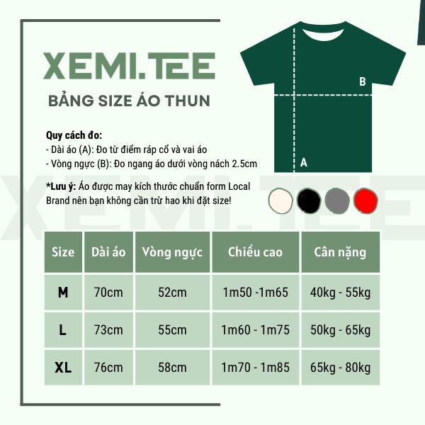 Áo thun local brand Xemi.tee form unisex dòng Signature Tee ver 1.0 giá rẻ màu xanh
