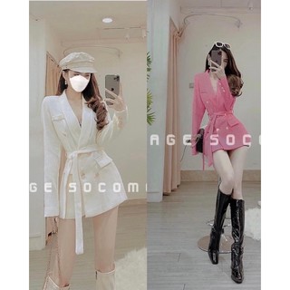 Áo vest kèm đai 6 cúc hai màu siêu đẹp
