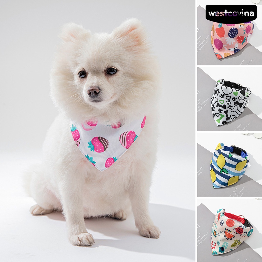 [COD]♘Vòng Nhẫn Tam Giác Bằng Kim Loại Mềm Tháo Nhanh In Họa Tiết Trái Cây Cho Thú Cưng