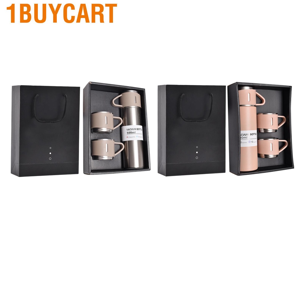 1buycart Vacuum Flasks Set Stainless Steel with Handle Portable Insulated Cup for Home Business Office