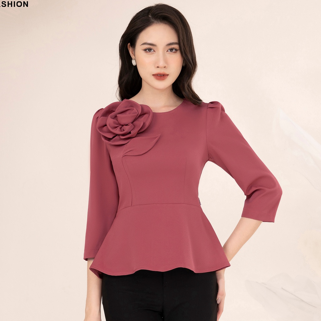 Áo Peplum Tay Bồng UK FASHION Thiết Kế Tôn Dáng Sang Trọng Chất Vải Nhập Hàn Cao Cấp NKSM2210003