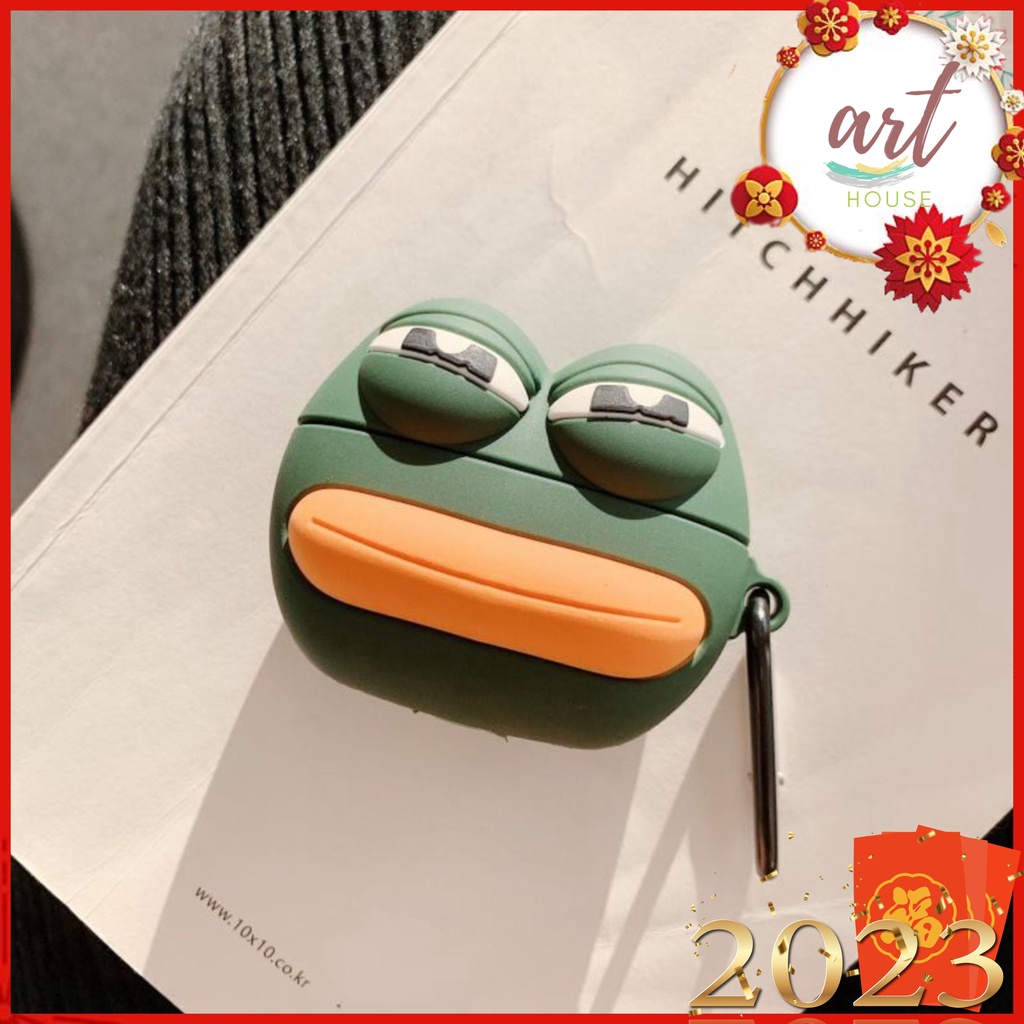 Ốp Silicone Bảo Vệ Tai Nghe Airpods Với Họa Tiết Meme Ếch Mắt Lồi - Phụ kiện công nghệ - Art House