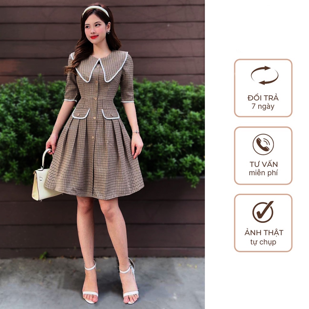 Đầm váy nữ V41, thiết kế dáng dài, co giãn 4 chiều,  nữ tính, sang chảnh, chơi tết, du xuân, dự tiệc, dáng xòe